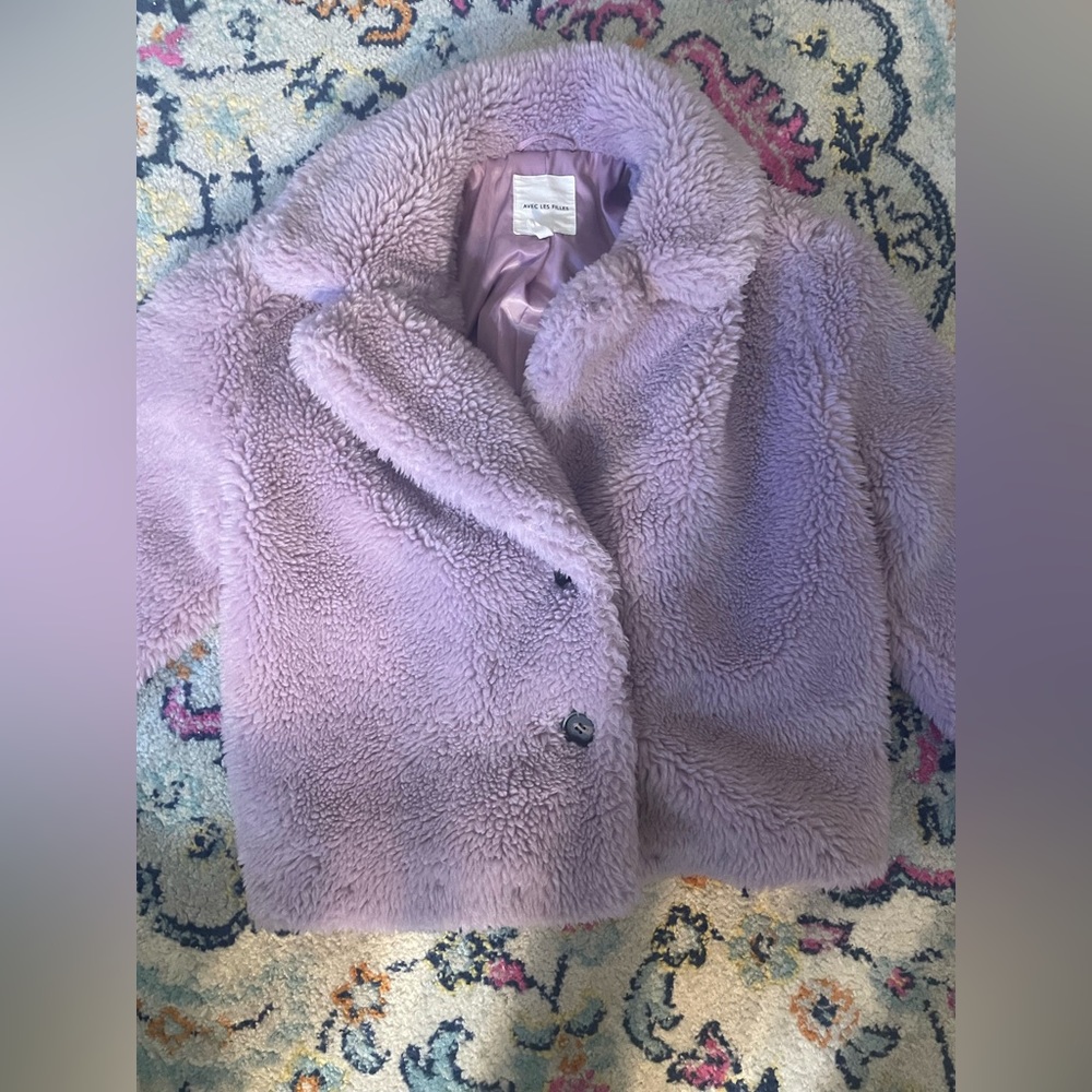 avec les filled lavender haze taylor swift eras jacket fuzzy fleece